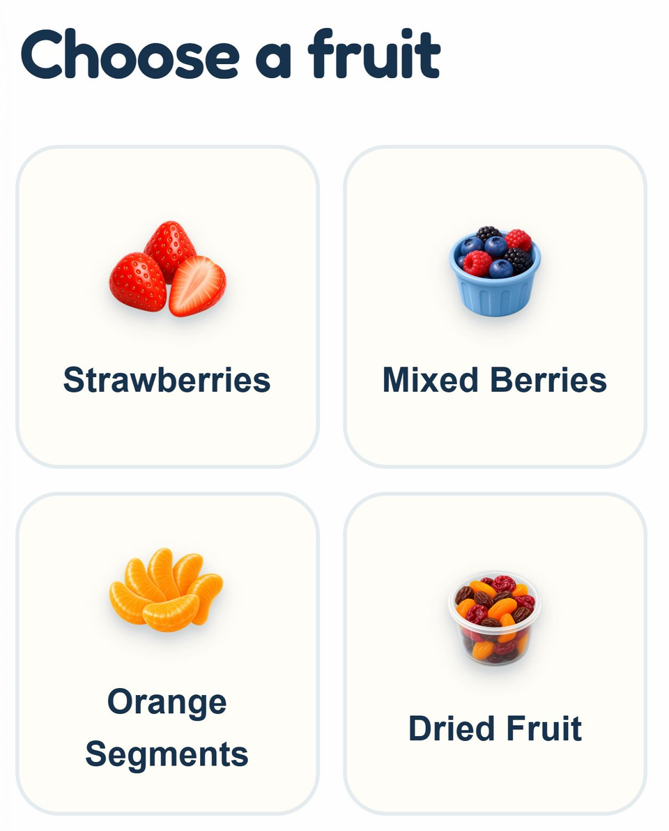 Actual Lunch Crew fruit choices