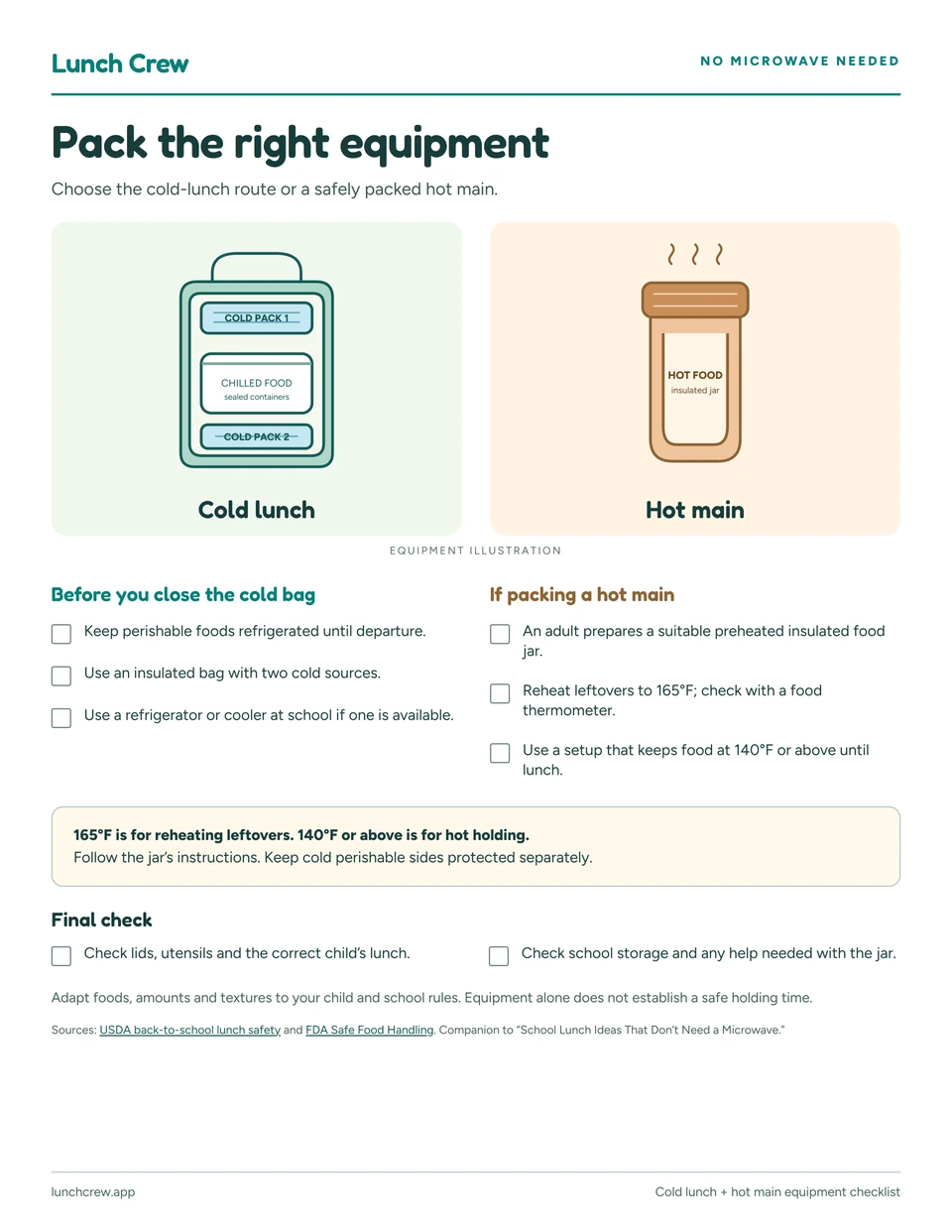 Preview of your no-microwave lunch worksheet